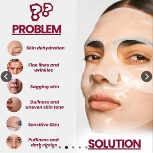 NIFORA BIO-COLLAGEN REAL DEEP MASK 4PK w/RED HEADBAND - BRAND NEW in the box!